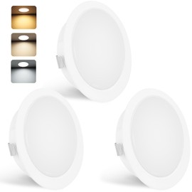 YindaLux Set of 3 LED Recessed Spotlights 230 V 3 W 3000 K Warm White 4000 K Neutral White 6000 K Cool White LED Spot Ultra Flat 300 LM Bore Hole 55-58 mm and 15 mm Flat IP44 Recessed Furniture