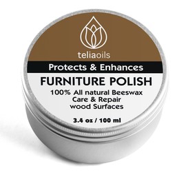 Teliaoils Beeswax Furniture Polish, 100% natural, for any kind of wood, nourishing, renewing, sealing, covering scratches, protecting from drying out, restoring wood’s natural beauty- wood wax cream.