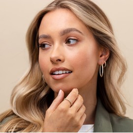 PAVOI 14K Yellow Gold Plated Rings Cubic Zirconia Band | Round Milgrain Eternity Bands | Yellow Gold Rings for Women Size 10