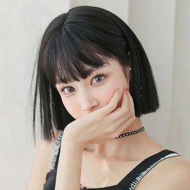 Short bob wig natural black (WFLOVI5) / 칼단발 통가발 내추럴블랙 (WFLOVI5)