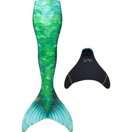 Fin Fun Limited Edition Mermaid Costume for Women, Teen and Adults with Monofin, Medium, Island Opal