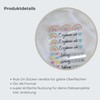 Rub-On Sticker "Erzieherin mit Herz" pastell Regenbogen A6 RANDLOS |