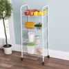 Home Basics FB41258 4 Tier Kitchen Trolley, White, 15.30" x