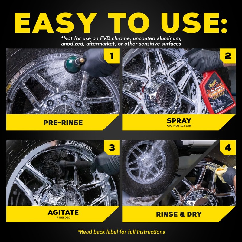Meguiar's Hot Rims Chrome Wheel Cleaner, Deep Foaming Rim Cleaner