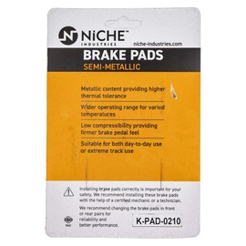 NICHE Brake Pad Set for Harley-Davidson Sportster 1200 883 Iron 42831-04A Front Semi-Metallic 2 Pack