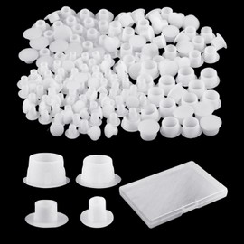 120 White Plastic Hole Plugs, 1 Storage Box, Screw Hole Decorative Plugs, Ugly Hole Covers, Sealing Plugs, Screw Hole Caps, Drilling Caps