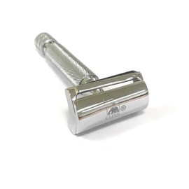 G.B.S Stylish Shaving Set, Tall Heavy Duty Knurled Slant Razor, Chrome Shaving Bowl, Natural Shaving Soap, Razor Case, Brush and Razor Stand, 10 Blades