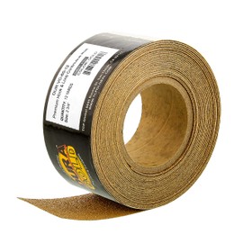 Dura-Gold Premium - 60 Grit Gold - Hook & Loop Backing Longboard Continuous Sandpaper Roll, 2-3/4" Wide, 12 Yards Long - For Automotive & Woodworking Air File Long Board Sanders, Hand Sanding Blocks