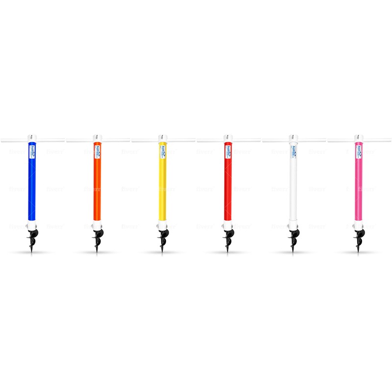 AugHog® AugBrella Commercial-Grade Beach Umbrella Sand Anchor White – Heavy-Duty