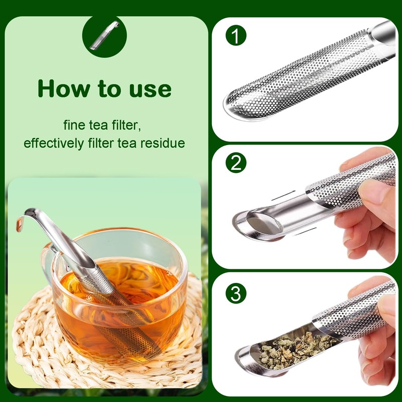 2 Pack Tea Infusers, Stainless Steel Long Handle Tea Strainer