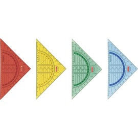 Baier & Schneider Brunnen 104975402 Geometry Triangle for School and Office 16 cm Shatterproof 4 Different Colours