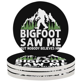 Dog Absorbent Car Coasters for Cup Holders Ceramic Coasters with Cork Back for Bar Coffee Desk Table Decorations, 4" 4 Pack