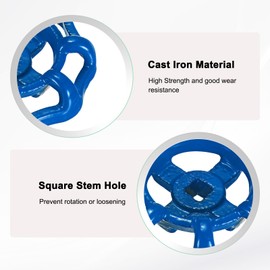 M METERXITY 1-Set Outside Faucet Handle, 7x7mm Paint Cast Iron Square Stem Hole Water Spigot Handle with Screws, Nuts & Aluminum Washer for Courtyard/Bathroom, Spigot Puller Replacement [Blue]