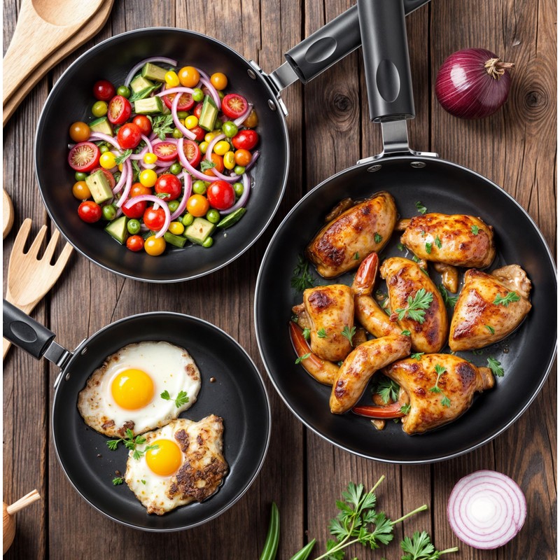 Utopia Kitchen Nonstick Cookware 3 Piece Omelette Pan Skillet Set,