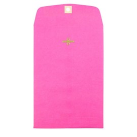 JAM PAPER 6 x 9 Open End Catalog Colored Envelopes with Clasp Closure - Ultra Fuchsia Hot Pink - 50/Pack