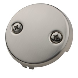 gotonovo Two-Hole Universal Bathtub Overflow Face Plate Fit Standard Size Tub Replacement with Matching Brass Screws Brushed Nickel