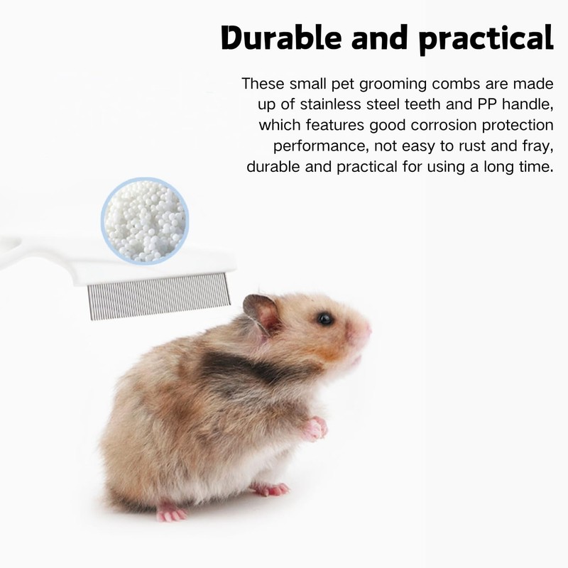 Stainless Steel Rounded Teeth Grooming Comb for Small Pets -