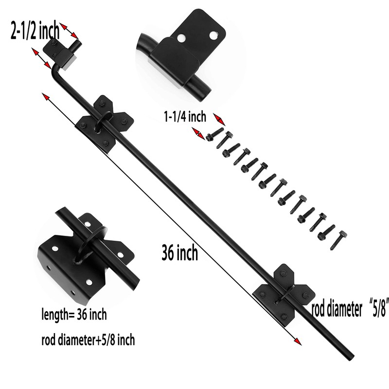 Heavy Duty 36 inch Cane Bolt Drop Rod Gate Drop