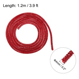 MECCANIXITY 4mm x 1.2m Shoe Laces Hoodie String Glitter Cords Rhinestone Tube Rope Bling Crystal String Rope for DIY Sneakers Sweaters Sweatpants Decoration Red with Aglets