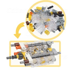 62Pcs Technic-Parts Kits Engine-Cylinder-Piston-Round-Crankshaft-Rod Pins-Axles-Connectors Set Compatible with Major Brand MOC-Accessories