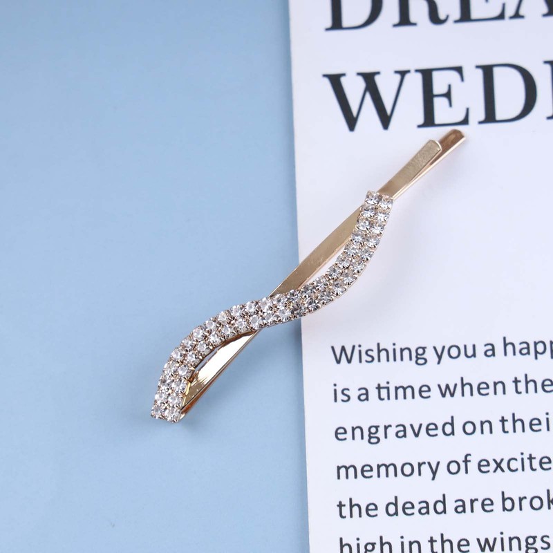 Allereyae Rhinestone Hair Clip Barrette S Shape Crystal Hairpins Barrette