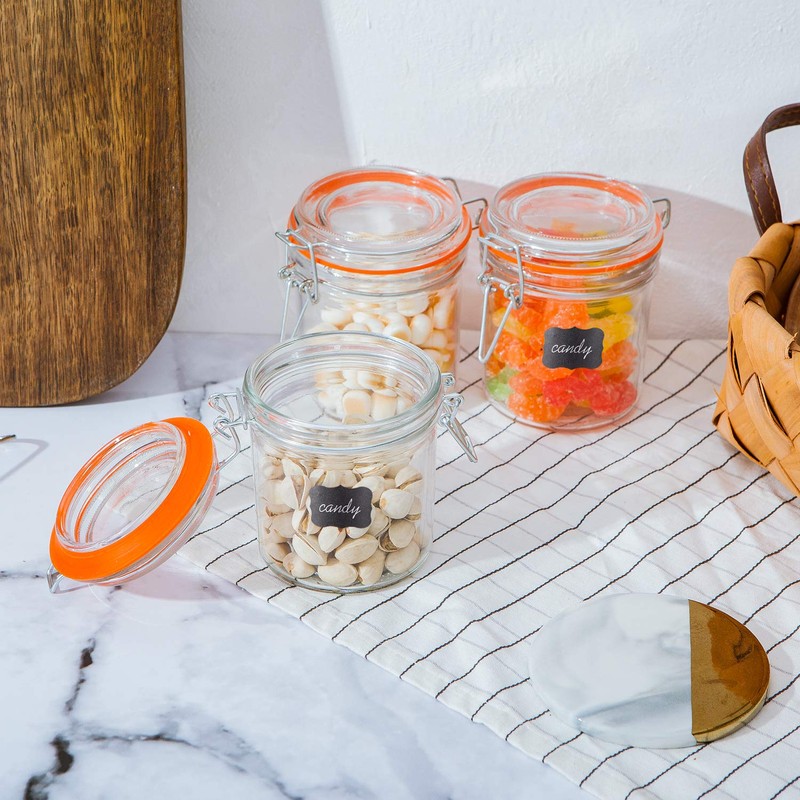 Encheng Glass Jars With Airtight Lids, Mason Jars 8 oz,Glass