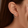 LOVECOM Ear Jacket Earrings 925 Sterling Silver Geometric Stud Earring