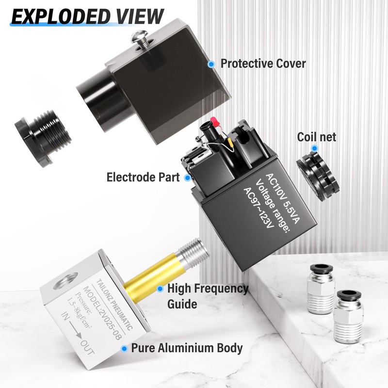 TAILONZ PNEUMATIC 1/4 inch NPT 110V 2 Position 2 Way