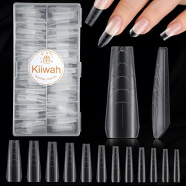 Kiiwah 270 Stück Trapezförmige Nageltips mit Hilfslinien, 12 Größen Nagelspitzen Tips für Gelnägel Acryl Nagelverlängerung Kunstnägel Fake Nägel Tips für DIY Nail Art