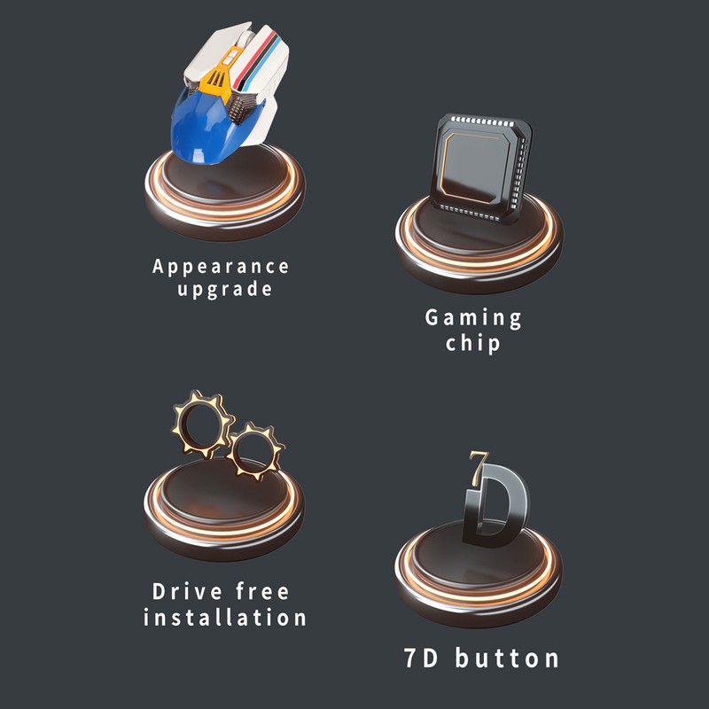 Wired Mouse Ergonomic RGB Backlit Adjustable DPI 7 Programmable Keys