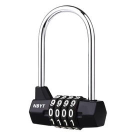 NBYT 4-Digit Combination Padlock, Door Handle Padlock, Suitable for lockers, Filing cabinets, wardrobes, Small Fences, Sheds, pet Door Locks. (2.4in (D3/16)