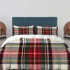 BaoNews Scottish Tartan Duvet Cover Set King Size,3 Pieces Green