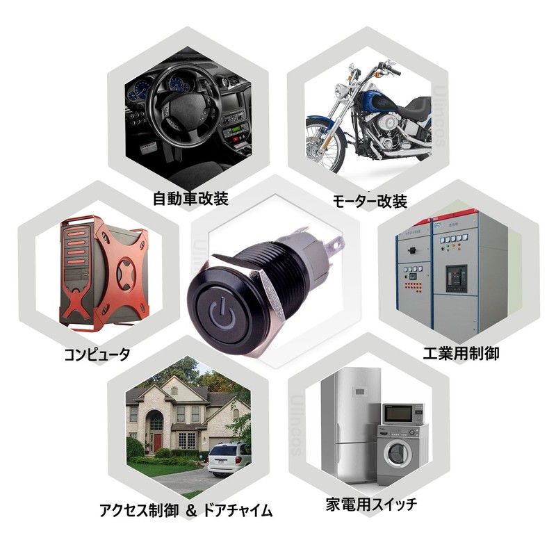 Ulincos U19C1 1NO1NC SPDT ON/OFF Push Button Switch, Alternating Type,