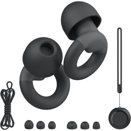 JUSTRVN Earplugs for Sleeping & Noise Reduction - Soft 1 Count (Pack of 1), Black