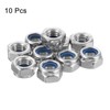sourcing map Left-hand Lock Nuts, M6x1mm 304 Stainless Steel Thread
