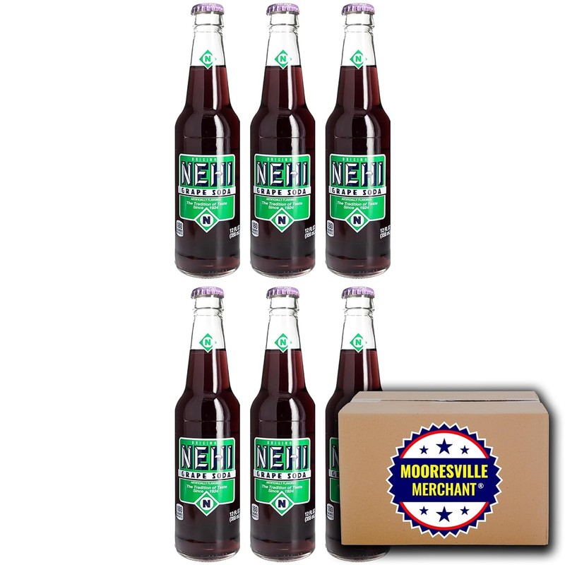 Nehi Grape Soda,12 oz Glass Bottle, 6CT, In Snackur Safe