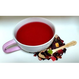 TeaDreamTea Tasty Hibiscus Fruit Tea, Rosehip, Dried Fruits (Free Wooden Spoon & 5 Tea Bags) - 8oz.