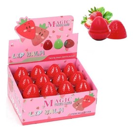 Caja De 24 Bálsamos Para Labios Hidratante Forma De Fresa