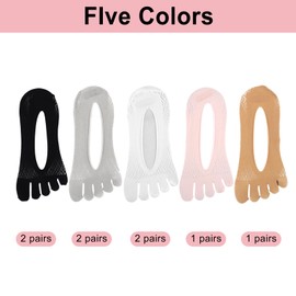 Maxmoc 8 Pairs Toe Socks,Orthopedic Compression Socks for Women,Five Finger No Show Low Cut Liner with Gel Tab,Breathable Sock With Toes