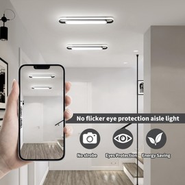 Naroume Modern LED Ceiling Light,28.3" Flush Mount Ceiling Lamp,40W 6500K Linear Metal Ceiling Chandeliers Lighting Fixture for Laundry Garage Kitchen Bedroom Dining Room Hallway Closet Aisle