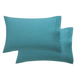 Elegant Comfort Luxury Ultra-Soft 2-Piece Pillowcase Set - Premium Hotel Quality Microfiber Double Brushed - Wrinkle Resistant, King Size, Turquoise