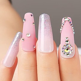 AIMEILI- Kit de esmalte de uñas en gel transparente de color blanco lechoso, rosa nude, juego de esmaltes de uñas en gel transparentes que se pueden  