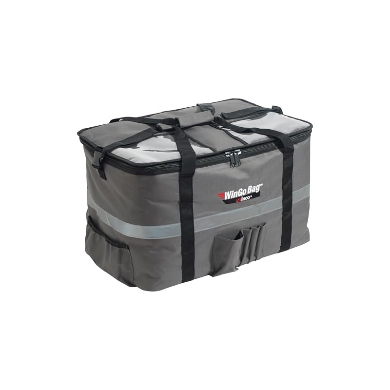 Winco Insulated Food Delivery/Catering Bag, Large, Gray