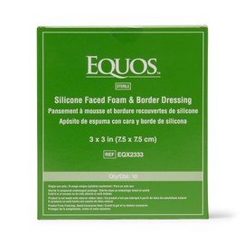 EQUOS 5-Layer Foam Wound Dressing, Gentle Silicone Adhesive, 10 Pack 3"x 3" Waterproof Wound Dressing Bandage for Wound Care