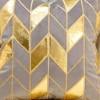Set of 2 Velvet Throw Pillow Covers Patchwork with Gold