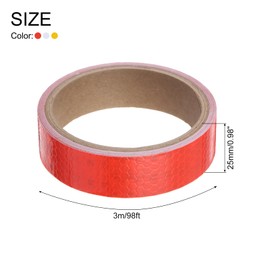 sourcing map Reflective Tape, 25mm x 3 Meters, 9.8ft Outdoor Waterproof Warning Tape for Bikes, RV, and Boat Striping Marking, Yellow, White, Red, 3 Roll
