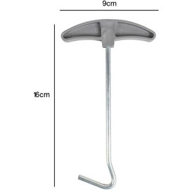 2PCS Tent Peg Puller - Camping Peg Remover Tool - Metal Hook Extractor with Comfortable Handle - Ground Nail Lifter for Awning Stakes Gazebo Outdoor Use (16×9cm)