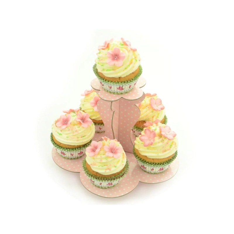 Pink Polka Dot Cupcake Muffin Stand Small