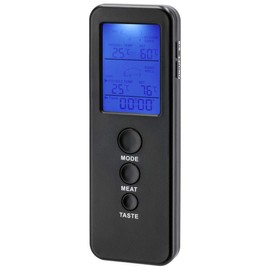 Xavax Digital Roasting Thermometer with Timer (Wireless Roasting Thermometer, 18/8 Stainless Steel) Black