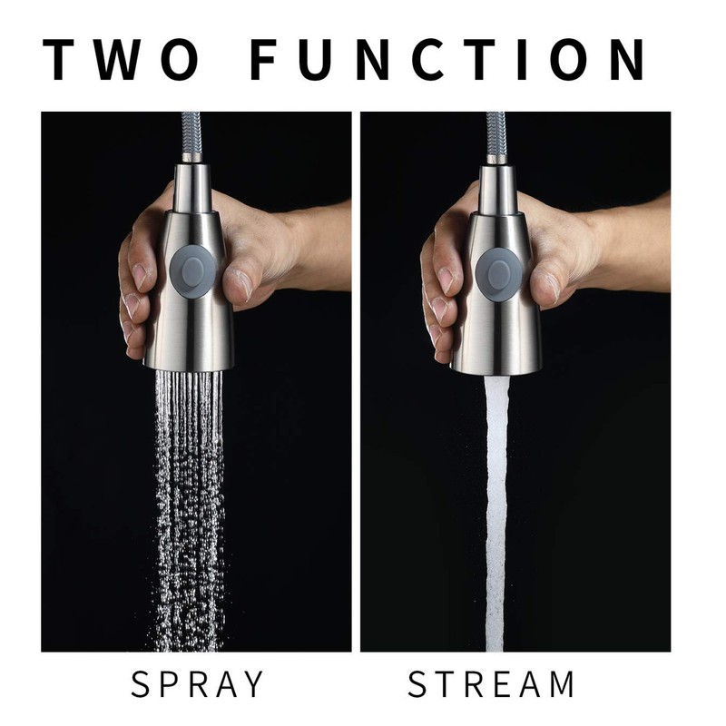 Kitchen Faucet Sprayer Head 2-Function Nozzle Spout G1/2 Connector Pull